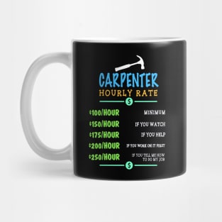 Carpenter Hourly Rate - Woodworker Sawdust Gift Mug